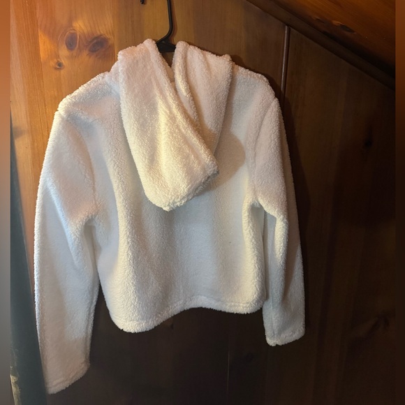 Fila Women's Josephine Sherpa Crop Hoodie, White - Picture 2 of 3